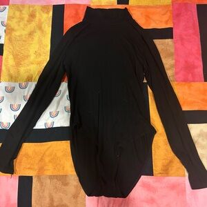 Black Turtleneck Longsleeve Bodysuit